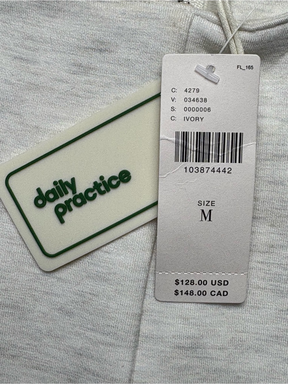 NWT Anthropologie Daily Practice Sleeveless Ruffle Dress Ivory Heather Size M - Picture 13 of 13